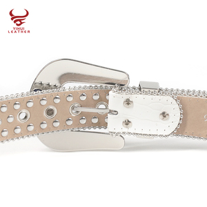 Haute Qualité Blanc Pu Cuir <span class=keywords><strong>Bb</strong></span> <span class=keywords><strong>Simon</strong></span> Ceintures Strass Hommes Cristal <span class=keywords><strong>Ceinture</strong></span> Couleur Mixte - Product Image 6