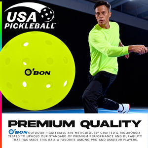 O'BON 40 уличные пиклболлы США, Открытый тур + пиклбол, объемные упаковки 3 4 6 50 100 + 400 Упаковка, полиэтиленовый материал - Product Image 6