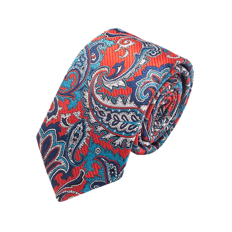 100% Handmade Custom Woven Pure Silk Necktie Paisley Jacquard Mens Neck Tie Gravatas