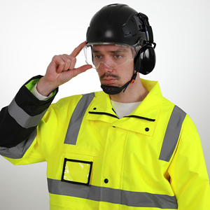 <span class=keywords><strong>Casque</strong></span> de sécurité en ABS rigide, durable, multicolores, pour travaux en extérieur, cyclisme, avec visière et protège-oreilles - Product Image 5