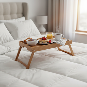 Bandeja de Madera de Acacia <span class=keywords><strong>2026</strong></span> con Patas, Bandeja Plegable para Servir, Bandeja para Cama para Servir Desayuno y Comida - Product Image 3