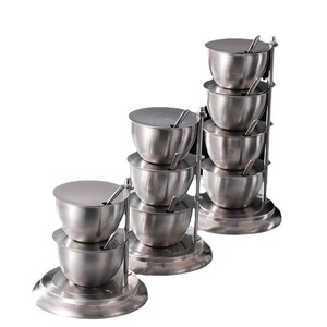 Rotating Spice <b>Jar</b> 304 Stainless Steel With Lid <b>Kitchen</b> <b>Storage</b> Set - Product Image 2