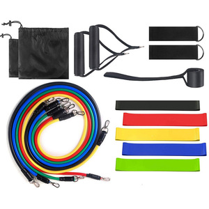 Juego de bandas de resistencia Lanyue de 17 piezas con una longitud de 1.2 m y ganchos de mosquetón para fitness, desarrollo muscular, yoga y entrenamiento. - Product Image 5