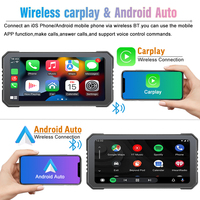 Navegador para Motocicleta de 6.25'' con CarPlay Inalámbrico, Android Auto, Cámara Dual, Grabadora, TPMS, Resistente al Agua IP67
