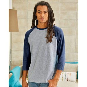 Custom 6 Pack Unisex <b>Raglan</b> Sleeve T-Shirt 3/4 Length Cotton Jersey Breathable Men's <b>Top</b> - Product Image 3