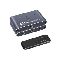 Conmutador HDMI SYONG 4K60Hz, Conmutador HDMI de 3 Puertos 3 en 1 con Control Remoto IR, Compatible con 4K, 3D, HDMI 2.0, HDCP 2.2, Ultra HD para HDTV