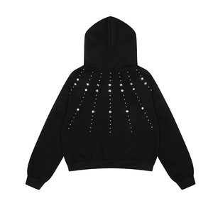 Nueva Chaqueta con Capucha Estilo Americano para Personas Bajas - Sudadera con Capucha Personalizada con Tachuelas Metálicas - Product Image 2