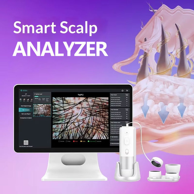 Professional Desktop 15.6 Inch HD Face Scalp Hair Follicles Scanner Detector Acne Analysis US/EU Compatibility Commercial Use