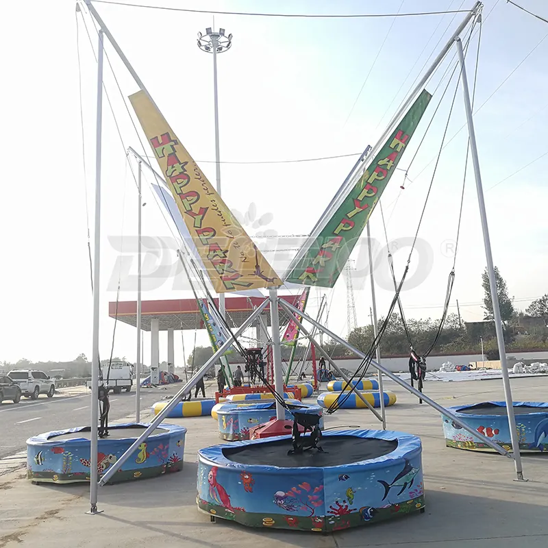 Trampolino bungee jumping 4 in 1 trampolino elastico commerciale piccolo in vendita per la vendita e l'esperienza di gioco