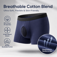 Sous-vêtements d'incontinence personnalisés avec logo, 300 ml, doux, respirants, en coton, extensibles dans 4 directions, caleçons boxers, caleçons d'incontinence