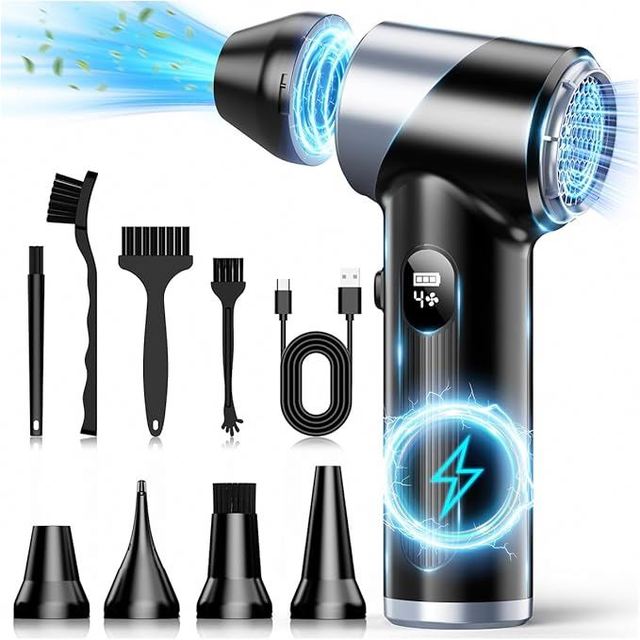 High Speed Outdoor Car Electric High Power Air Duster Compressed Air Duster Adjustable Jet Turbo Fan with LED Light