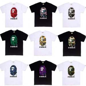 เสื้อยืดลายพิมพ์ Letter Printing Bathing Ape รุ่น 1:1 คุณภาพสูง เสื้อยืดแฟชั่นดีไซน์เนอร์ผู้ชาย เสื้อยืด Bapees พิมพ์ลายทันสมัย - Product Image 4