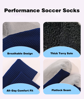 Chaussettes de football pré-découpées en tissu éponge respirant, antidérapantes et épaisses, avec logo personnalisé OEM Glacier
