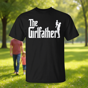 T-shirt The Girlfather noir pour hommes, cadeau de fête des pères pour les papas - Product Image 3