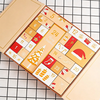 Calendrier de l'Avent Boîte Mystère Vide à Déchirer à la Main Cadeau Surprise de Noël Impression Mat Laminage et Gaufrage Doublure en Éponge