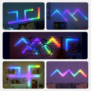 Ohanee rgbic <span class=keywords><strong>DIY</strong></span> Giấc mơ thông minh màu sắc thông minh LED bảng điều khiển nhà thanh ánh sáng Wifi hồng ngoại ma thuật nối đèn cho phòng trò chơi phòng ngủ - Product Image 2