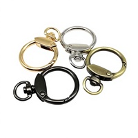 Mousqueton pivotant à ressort pour porte-clés, anneau ouvrable pour pendentif, chaîne, sac en cuir, ceinture, boucle à déclenchement rapide