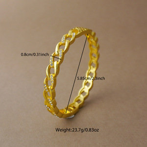 ดรอปชิปปิ้ง ดูไบ กำไลข้อมือผู้หญิงทรงกลม ดีไซน์ทันสมัย ชุบทอง 24K คุณภาพพรีเมียมสุดหรู ทำจากสแตนเลสสตีล เหมาะสำหรับงานปาร์ตี้ - Product Image 5