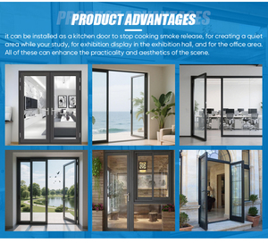 <span class=keywords><strong>Porte</strong></span> en aluminium durable <span class=keywords><strong>Porte</strong></span> à battant en verre aluminium de haute sécurité pour balcon, jardin et maison Conception antivol - Product Image 5