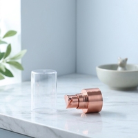 Bouchons de bouteille à pompe à sertir 24/410 en PP transparent de 100 ml, plaqués or rose UV, demi-couvercle, portables, durables et anti-fuite