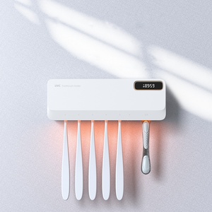 Support mural rechargeable pour brosses à dents avec 5+1+1 emplacements, stérilisateur UV portable pour brosses à dents avec fonctions chauffantes - Product Image 3