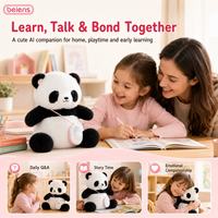 Peluche intelligente Beiens A1 AI LeLe Panda avec fonction de mémoire ChatGPT, assistant de croissance IA pour enfants, noir et marron, en polyester, cadeau