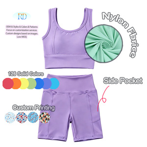 Conjunto <span class=keywords><strong>de</strong></span> 2 piezas: Top corto y pantalón corto <span class=keywords><strong>de</strong></span> cintura alta <span class=keywords><strong>para</strong></span> gimnasio, yoga, deporte, ropa deportiva <span class=keywords><strong>para</strong></span> niñas, conjunto <span class=keywords><strong>de</strong></span> yoga, pantalón corto <span class=keywords><strong>de</strong></span> ciclista <span class=keywords><strong>para</strong></span> niños, conjuntos deportivos. - Product Image 5
