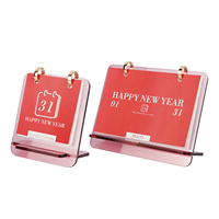 Calendrier de bureau en acrylique, nouveaux petits ornements, style créatif haut de gamme, minimaliste, moderne, recyclable, en pâte chimique, commande personnalisée