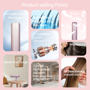 Sèche-cheveux professionnel mains libres 1200W compact et pliable à moteur AC ionique pour hôtels et usage en gros - Product Image 5