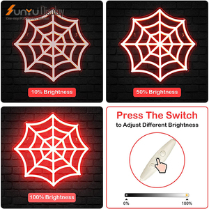 Bán buôn tùy chỉnh miễn phí thiết kế Halloween Spider <span class=keywords><strong>Web</strong></span> bên nhà trang trí đèn neon - Product Image 5