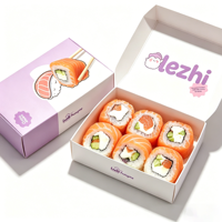 Boîte d'emballage en papier de luxe personnalisée pour gâteaux de sushi à emporter, boîte magnétique pour crêpes et sushis avec inserts et D