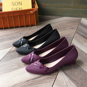 Sexy Pointed Toe slip on pvc chaussures officielles femmes sandales à enfiler talon carré dames sandales avec plate-forme pour la vente en gros. - Product Image 3