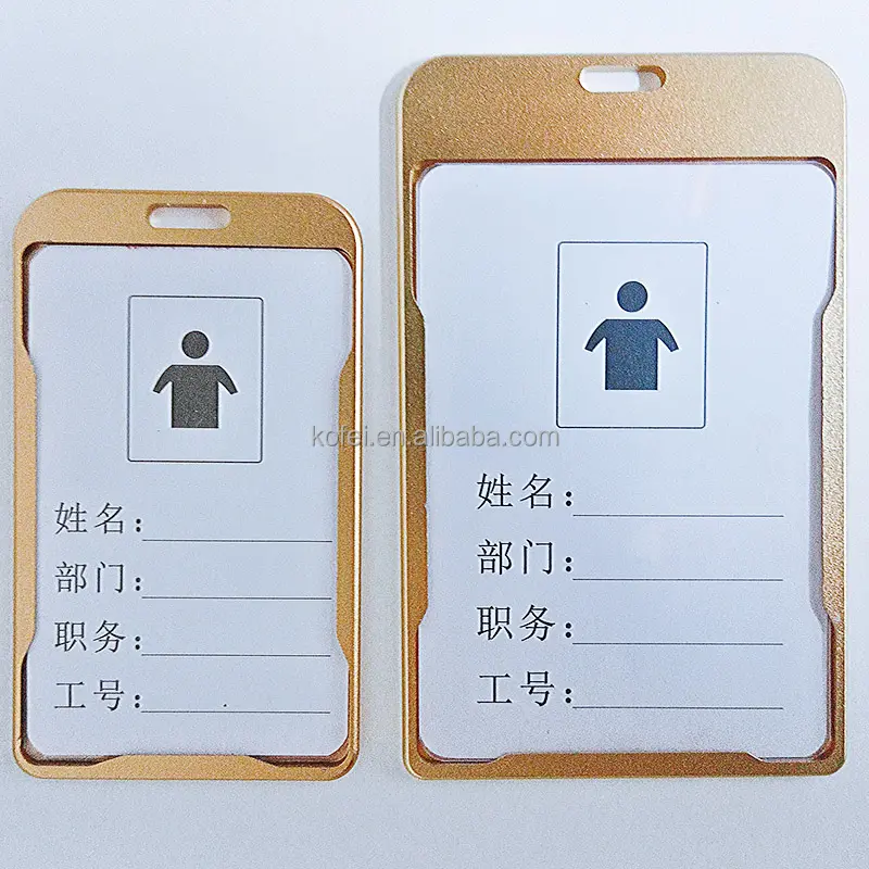 Kofei yeni alüminyum alaşım kimlik koruyucu kart durumda kol özel çalışma personel izni altın Metal kart tutucu ofis için