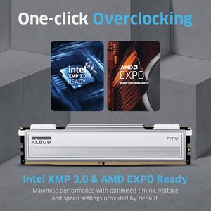 Klevv Fit V 32 GB (2x 16 GB) DDR5 RAM para Juegos 6000 MT/s PC5-48000 Sin Búfer No ECC 1.35V CL30 Kit de Memoria para Escritorio Fit V - Product Image 5