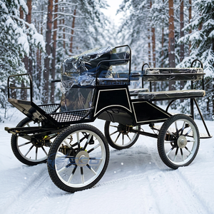 Chariot d'entraînement pour chevaux de marathon noir économique / Chariot de marathon pour poneys à quatre roues de haute qualité - Product Image 1