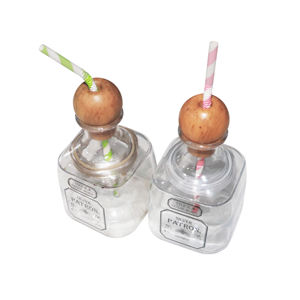 Accesorios de Bar 375ML Botella de <span class=keywords><strong>tequila</strong></span> barata personalizada transparente para beber de plástico con pajita para <span class=keywords><strong>España</strong></span> Nicolas Napoleon Merlet - Product Image 4