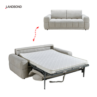 Canapé pliant ergonomique multifonction en tissu 2 places, canapé paresseux avec matelas en mousse à mémoire de forme, canapé-lit convertible