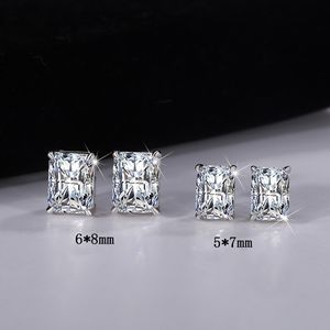 Boucles d'oreilles en argent S925 de l'usine de bijoux MuShan, coupe radine, pour femmes, simples et élégantes, forme irrégulière, boucles d'oreilles en moissanite - Product Image 5