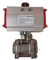 Vanne à bille de contrôle d'air 2 voies 3 PCS 1000 WOG 304 en acier inoxydable avec rappel pneumatique à ressort actionné