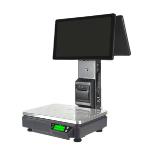 New có trọng lượng quy mô tiền mặt đăng ký PC POS 15 ''<span class=keywords><strong>windows</strong></span> ai Máy ảnh siêu thị màn hình cảm ứng nhãn quy mô POS hệ thống - Product Image 1