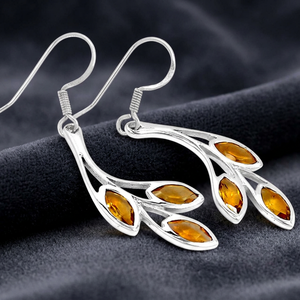 Pendientes Colgantes de Plata de Ley 925 con Forma de Ancla y Piedra Preciosa Citrino, Hechos a Mano para Mujer, Regalo para Fiestas, Novedad en Tendencia 2025 - Product Image 3