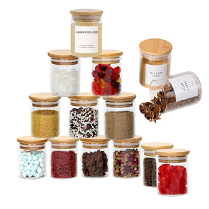 12件200毫升玻璃储物罐套装，带密闭竹盖手工手工溴酸玻璃食品容器，带竹盖 - Product Image 2