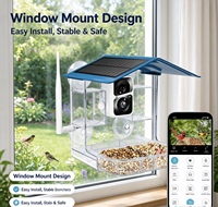 Mangeoire à oiseaux intelligente personnalisée avec caméra, alimentée par énergie solaire, WiFi, application de reconnaissance des espèces d'oiseaux, pour l'observation des oiseaux sauvages