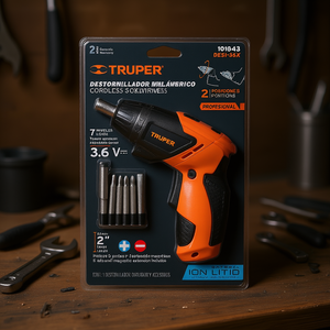 Juego de Destornillador Inalámbrico Truper de Grado Industrial 3.6V 2 Posiciones Mini Atornillador Eléctrico para Bricolaje y Uso Industrial - Product Image 2