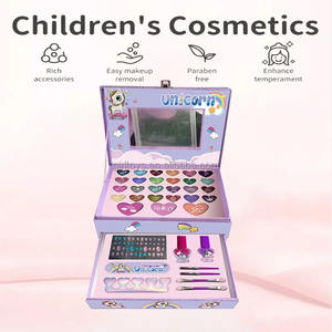 <span class=keywords><strong>Maquillaje</strong></span> para niños Lápiz labial Sombra de ojos Esmalte de uñas Almacenamiento de cosméticos Cajón de dos capas <span class=keywords><strong>Estuche</strong></span> de transporte - Product Image 2