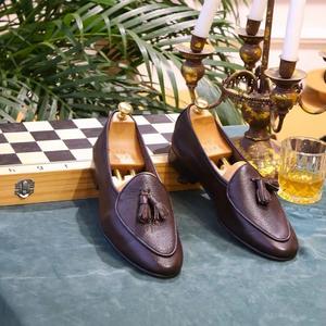 Chaussures Oxford carrées rétro italiennes en cuir pleine fleur britannique pour hommes - Confortables, multifonctionnelles, antidérapantes, avec semelle massante - Product Image 4