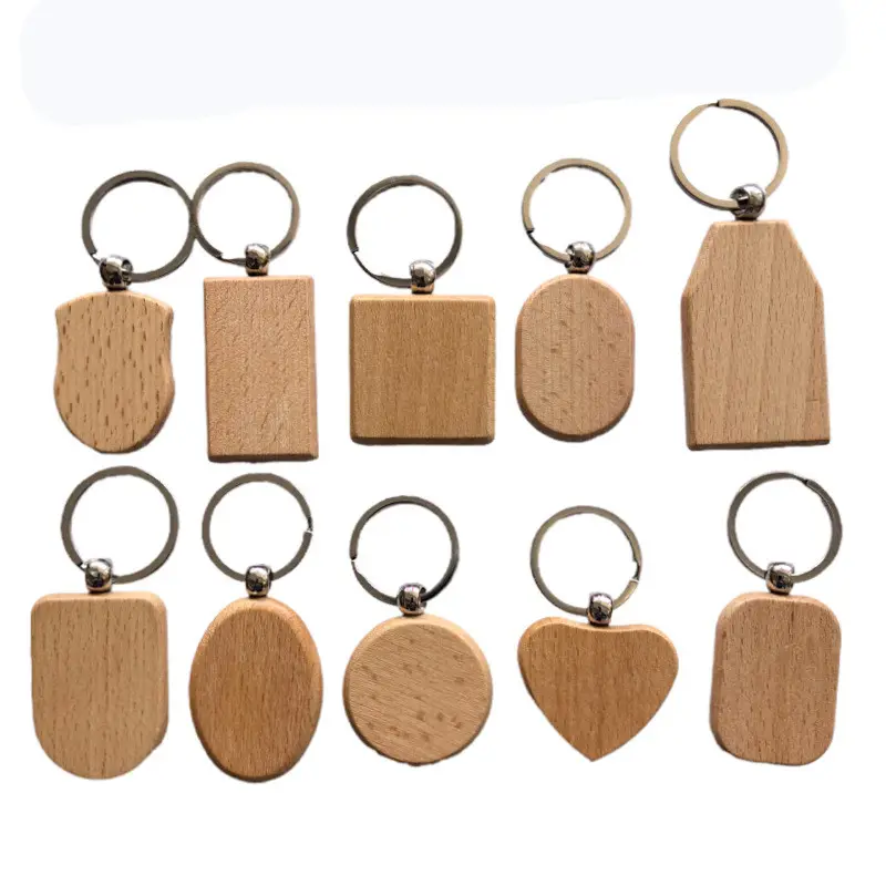 लकड़ी के हस्तशिल्प रिक्त लकड़ी कुंजी श्रृंखला