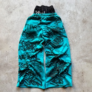 Pantalon de survêtement homme sur mesure à double taille, coupe ample, jambe large, imprimé DTG, grammage lourd - Product Image 3