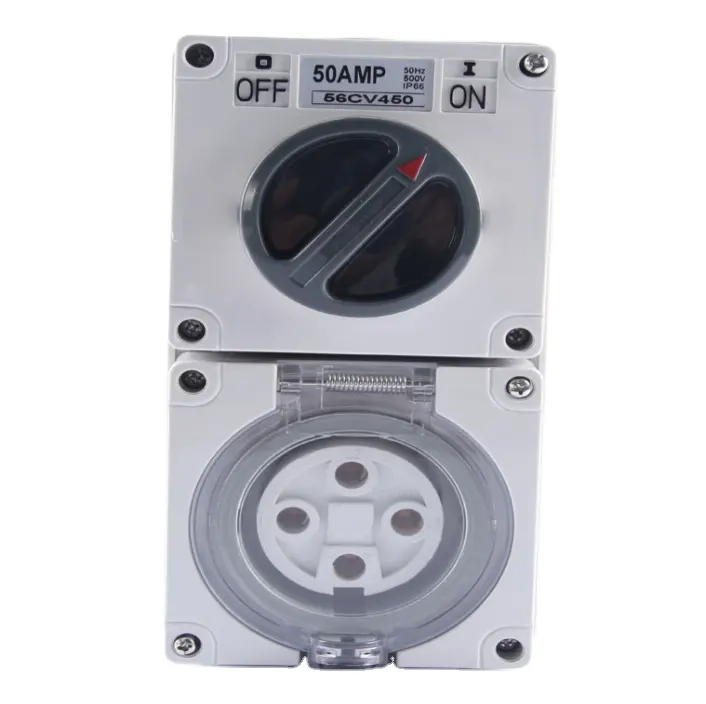 Manufacturer Industrial Outlet von Plastic Enclosure Electric Extension Socket mit Limit Switch 3 Pole 4P Round Hole 56CV332