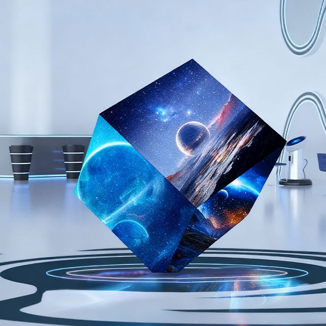 New Innovative LED Display Cube-shaped square Advertising Rotating 5-sided Outdoor Signboard Screen